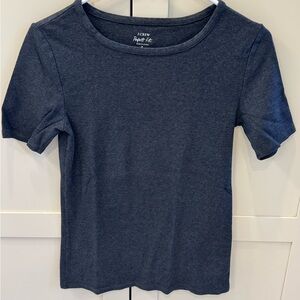 J. Crew Perfect-Fit Short-Sleeve Crewneck Tee in Dark Heather Charcoal